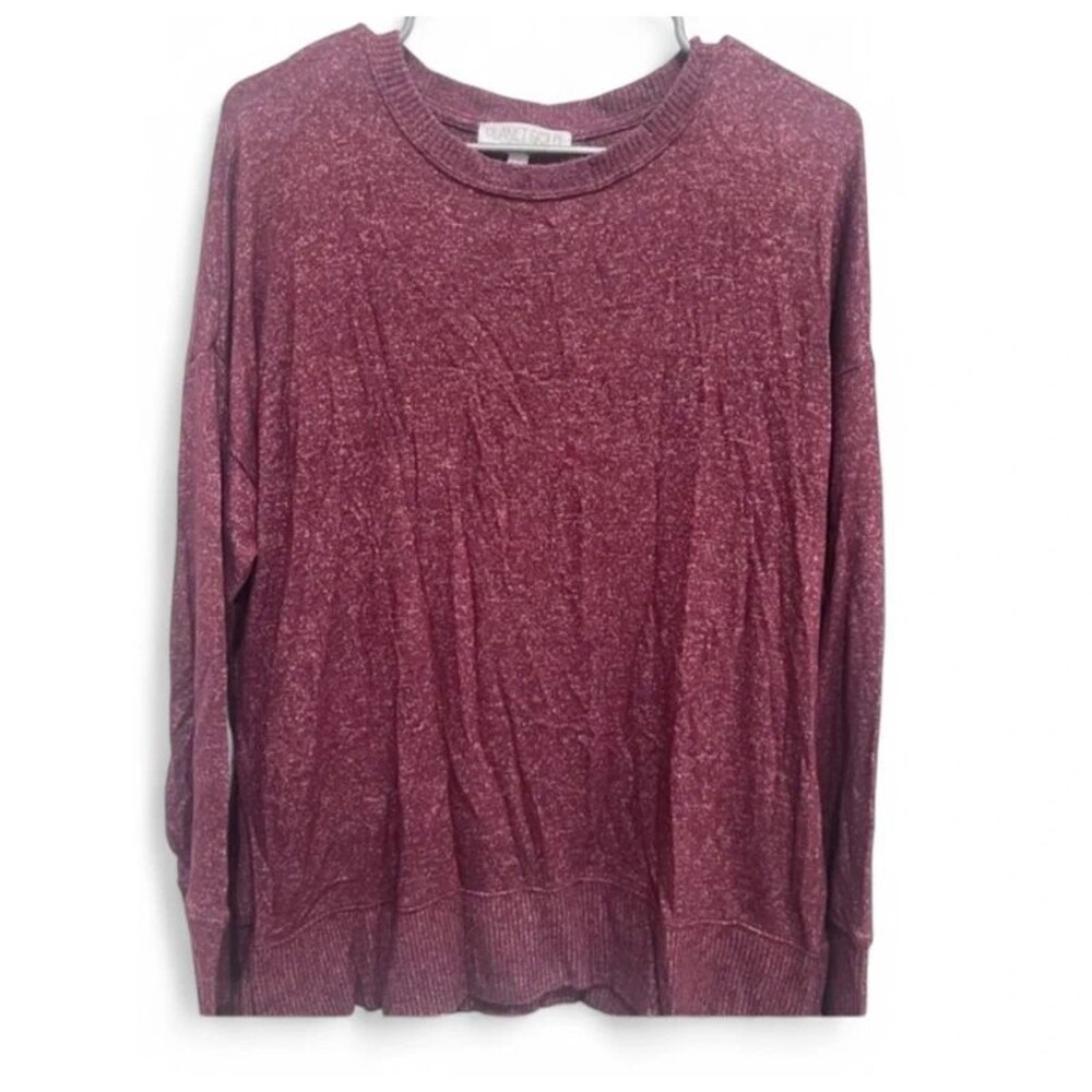 Planet Gold Women’s Burgundy Oversized Knit Pullover Sweater Size XL